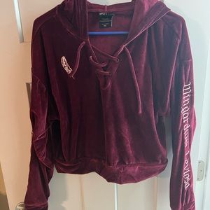 Harry Potter velour crop hoodie